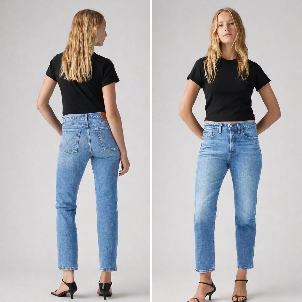 Levi’s Wedgie Fit Jeans 24 High Rise Light Wash Straight Leg